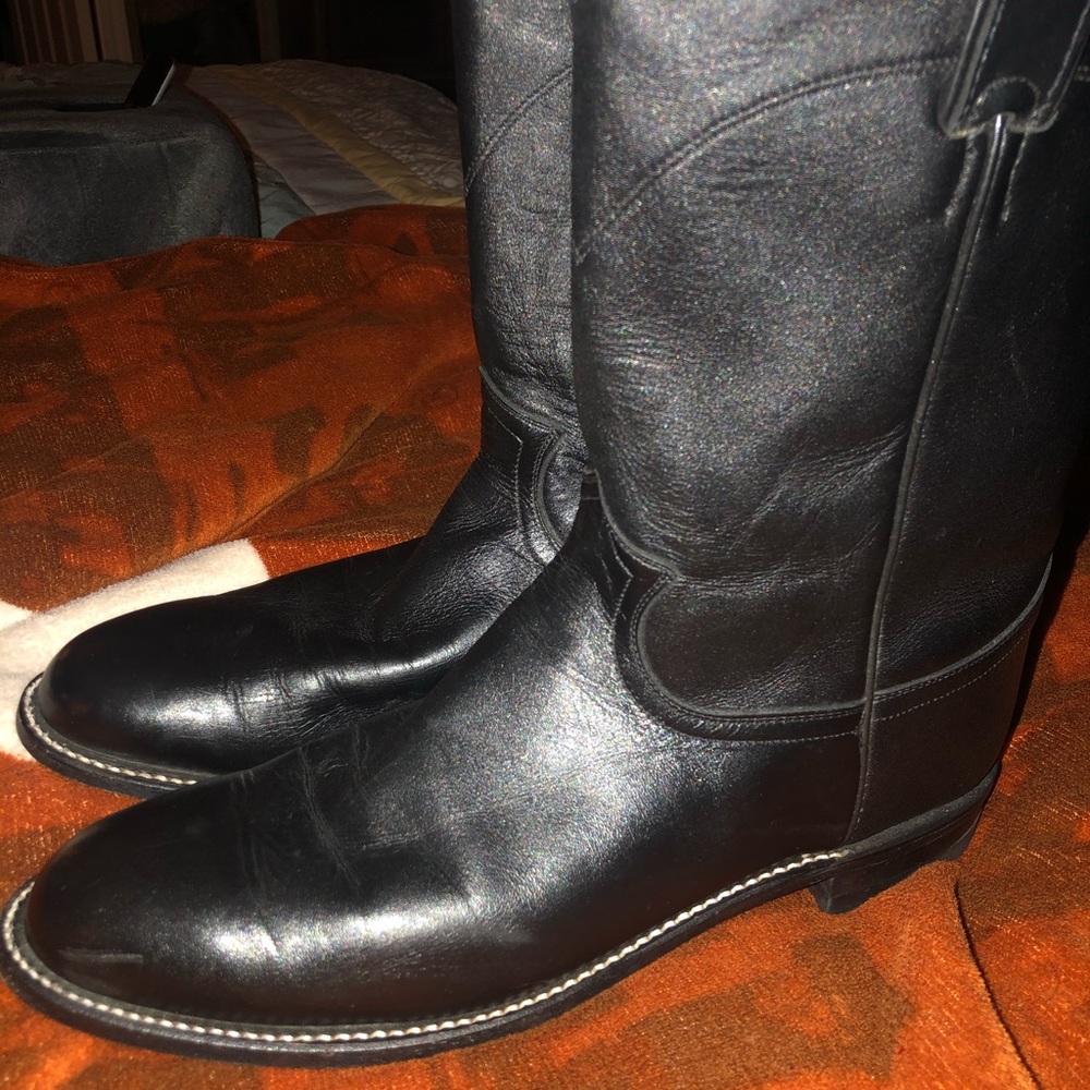 Men’s Black Leather Justin Roper Boots